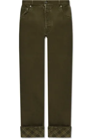 Burberry Jeans, Heren, Groen, W33, Denim, Jeans met Oprolbare Pijpen