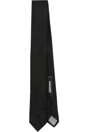 Dsquared2 Accessoires, Heren, Zwart, ONE Size, Zwarte Strass Stropdas
