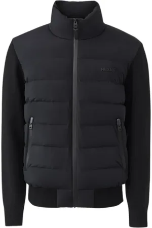 Mackage Jassen, Heren, Zwart, XL, Nylon, Hybride Nylon Zip Cardigan