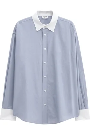 Filippa K Blouses & Shirts, Dames, Blauw, S, Katoen, Klassiek Katoenen Smokingoverhemd