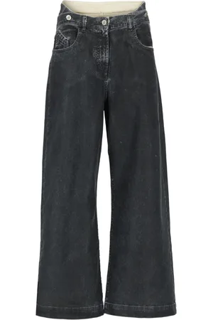 The Attico Jeans, Dames, Grijs, W26, Katoen, Donkergrijze Katoenen Wijde Jeans