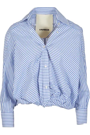 A PAPER KID Blouses & Shirts, Dames, Blauw, S, Katoen, Gestreept shirt voor kinderen