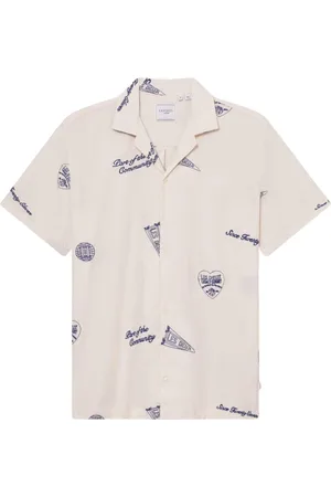 Les Deux Overhemden, Heren, , XL, Hendrix AOE Shirt Ivory/Blueprint