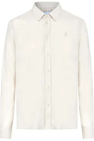Les Deux Blouses & Shirts, Heren, Wit, L, Linnen, Linnen Overhemd