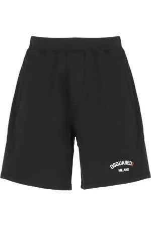 Dsquared2 Korte broeken, Heren, Zwart, L, Katoen, Shorts met elastische tailleband