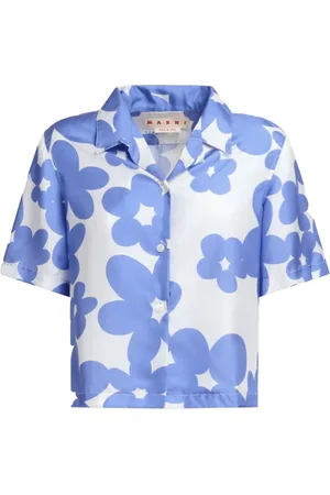 Marni Blouses & Shirts, Dames, Veelkleurig, S, Elegante Zijden Blouse met Design