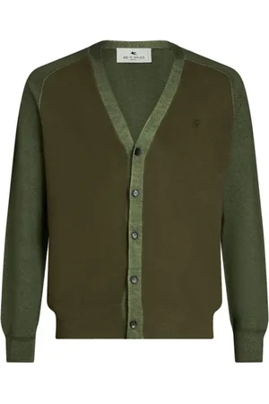 Etro Truien, Heren, Groen, L, Wol, Wollen Cardigan