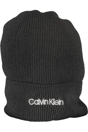 Calvin Klein Accessoires, unisex, Zwart, ONE Size, Geborduurde Logo Beanie