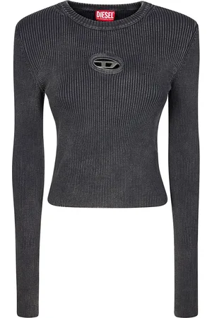 Diesel Tops, Dames, Zwart, M, Katoen, M-Anchor-A Long Sleeve Top