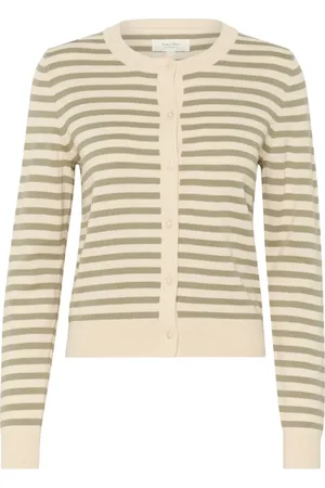 Part Two Truien, Dames, Groen, L, Katoen, Gestreepte Vest Vetiver Groen