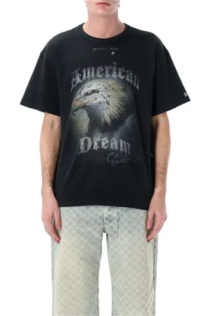 MISBHV Tops, Heren, Zwart, L, Katoen, Zwarte American Dream Grafische T-shirt