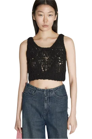 Guess Tops, Dames, Zwart, S, Polyester, Gehaakt Topje