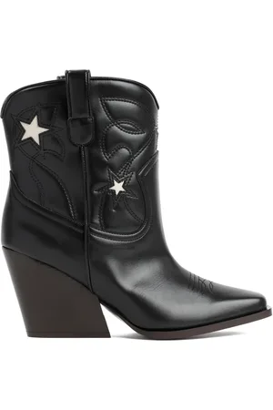 Stella McCartney Schoenen, Dames, Zwart, 37 EU, Zwarte Cowboylaarsjes met Sterren