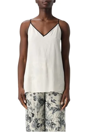 SIMONA CORSELLINI Tops, Dames, Wit, S, Contrastkleurige Topstijl P25Cpto 00601