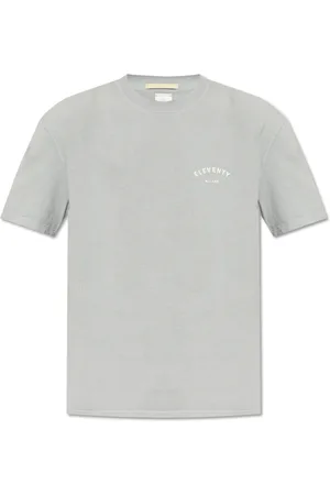 ELEVENTY Tops, Heren, Grijs, 2Xl, Katoen, T-shirt met geprint logo