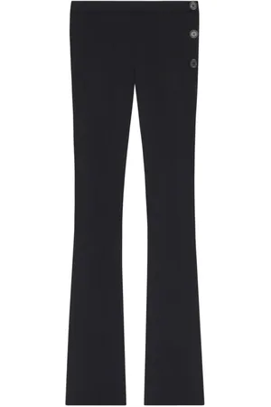 Courrèges Broeken, Dames, Zwart, S, Wol, Zwarte wollen mix flared broek