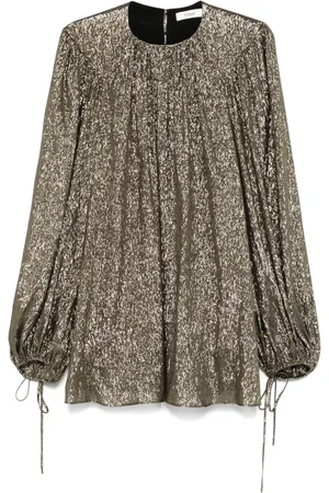 Chloé Kleedjes, Dames, Bruin, S, Zwart Gouden Blouse