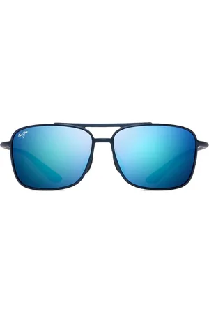 Maui Jim Accessoires, Heren, Blauw, ONE Size, Vierkante Gepolariseerde Spiegelzonnebril
