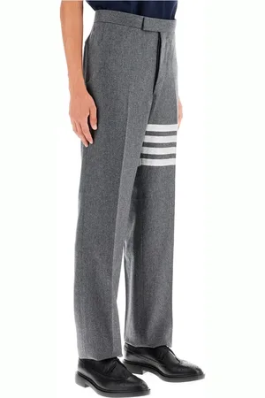 Thom Browne Broeken, Heren, Grijs, S, Wol, 4-Bar wollen en kasjmier broek