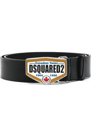 Dsquared2 Accessoires, Heren, Zwart, 80 CM, Leer, Leren Twins Riem