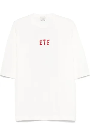 ALYSI Tops, Dames, Wit, M, Fotoprint Crew Neck T-shirts en Polos