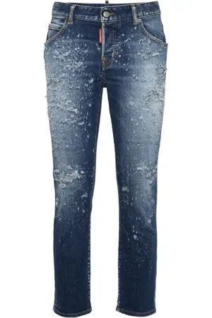 Dsquared2 Jeans, Dames, Blauw, XS, Stijlvolle Broek