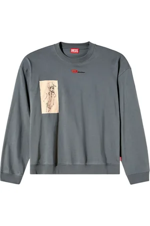 Diesel Sweatshirts & Hoodies, Heren, Blauw, S, Katoen, Sweatshirt