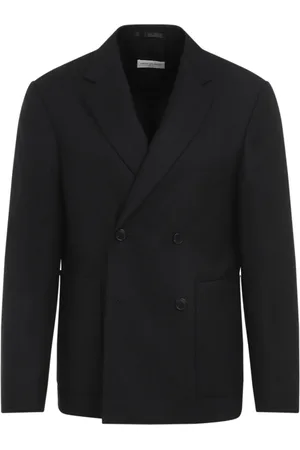 DRIES VAN NOTEN Jassen, Heren, Zwart, M, Wol, Barleys Zwart Wollen Jas