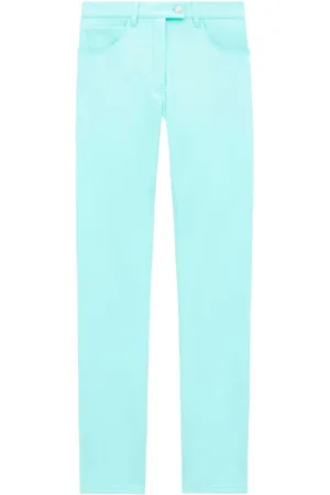 Courrèges Broeken, Dames, Blauw, L, Katoen, Rechtvallende Broek