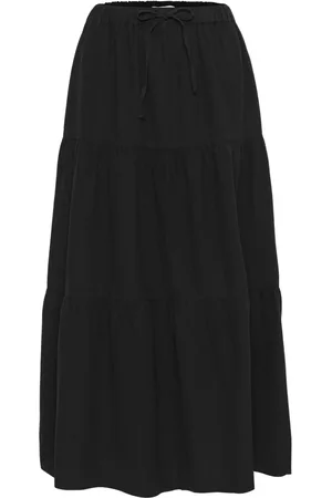 Part Two Rokken, Dames, Zwart, 3Xl, Zwarte Rok met Ruchedetails