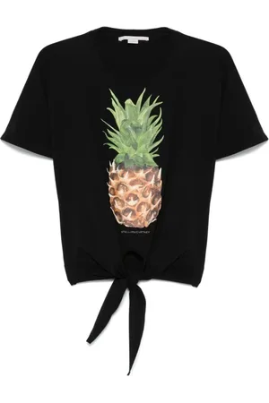 Stella McCartney Tops, Dames, Zwart, M, Zwarte T-shirts en polo`s met grafische print