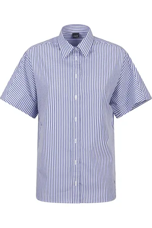 FAY Blouses & Shirts, Dames, Blauw, L, Katoen, Katoenen overhemd