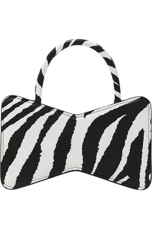 Mach & Mach Tassen, Dames, Zwart, ONE Size, Leer, Zebraprint Handtas Clutch met Strik