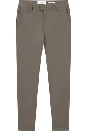 Les Deux Broeken, Heren, Grijs, W34, Neat Slim Fit Roll-Up Broek