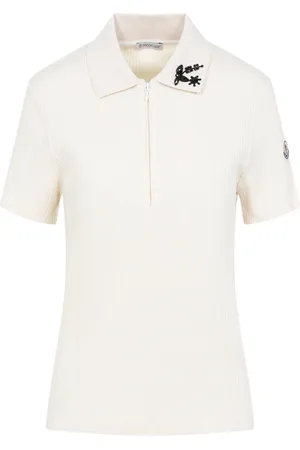 Moncler Tops, Dames, , S, Katoen, Nude & Neutrals T-shirt Stijlvol Casual