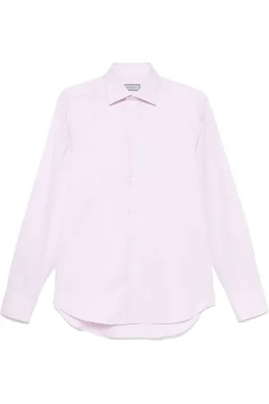 CANALI Overhemden, Heren, Roze, XL, Katoen, Oxford Overhemd met Knoopsluiting