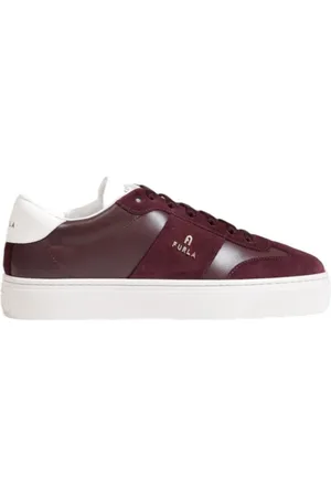 Furla Schoenen, Dames, Rood, 36 EU, Leer, Lace-Up Sneaker Herfst/Winter Collectie
