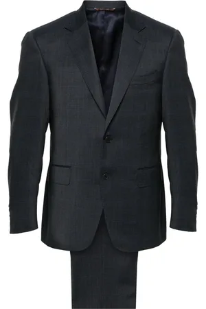 CANALI Mantels, Heren, Blauw, L, Wol, Single-Breasted Jas