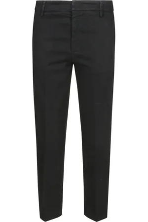 Dondup Broeken, Dames, Zwart, W26, Katoen, Nima Chino Broek met Ritsgulp