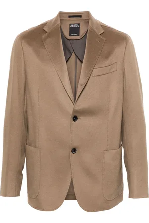 Ermenegildo Zegna Jassen, Heren, , L, Katoen, Luxe Kasjmier Jas met Katoenen Voering