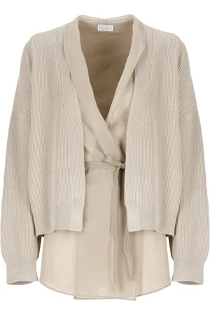 Brunello Cucinelli Truien, Dames, , S, Katoen, V-hals Cardigan Trui