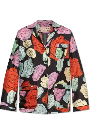 Marni Blouses & Shirts, Dames, Veelkleurig, S, Satijn, Shirt met bloemenmotief