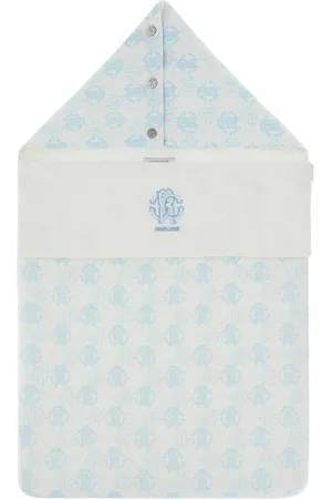 Roberto Cavalli Interieur, unisex, Blauw, ONE Size, Katoen, Monogram Baby Jongens Slaapzak