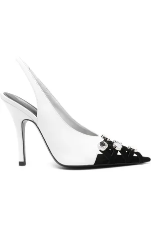 The Attico Schoenen, Dames, Wit, 41 EU, Leer, Color-Block Hakken