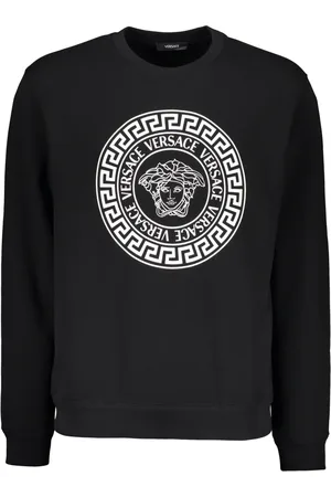 VERSACE Sweatshirts & Hoodies, Heren, Zwart, XL, Katoen, Katoenen sweatshirt met logodetail