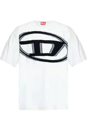 Diesel Tops, Heren, Wit, L, Katoen, Wit Katoenen T-shirt