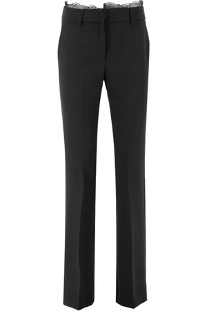 ERMANNO SCERVINO Broeken, Dames, Zwart, M, Polyester, Recht Gesneden Tailored Broek