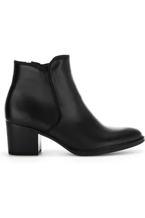 Gabor Schoenen, Dames, Zwart, 37 EU, Leer, Zwarte leren enkellaarsjes