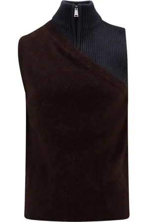 Fendi Truien, Heren, Bruin, L, Wol, Multicolor Alpaca Wollen Vest