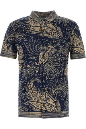Etro Tops, Heren, Veelkleurig, M, Katoen, Geborduurd katoenen shirt